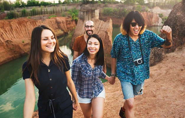 Friends at a canyon