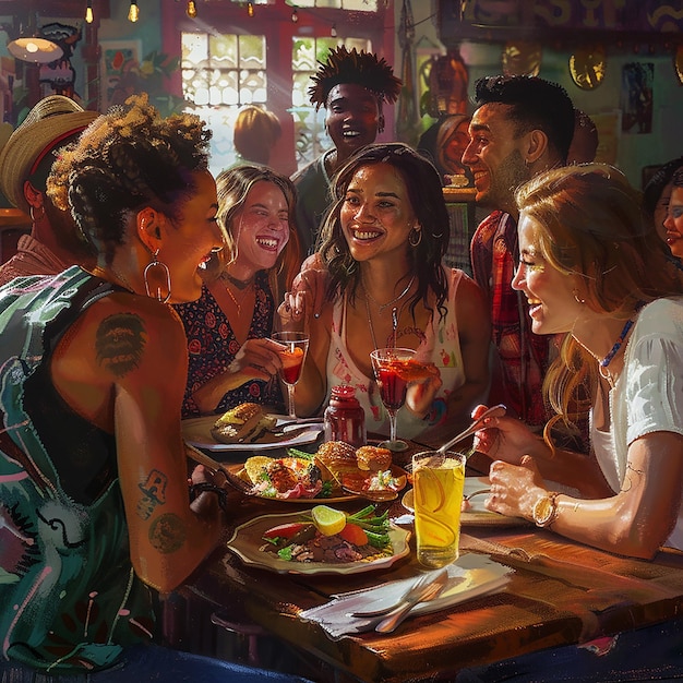 friends enjoying a meal together