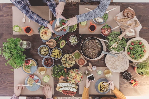 friends enjoying new vegetarian recipes