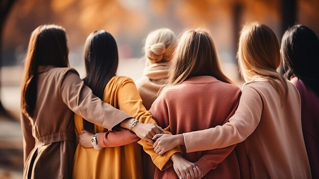 Photo friends forming a unified front