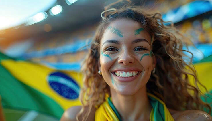 Photo ブラジルの友達がサッカーの試合を見てゴールの勝利を祝う