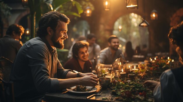 Friends Gathering For Iftar At The Local Background