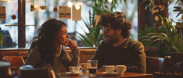 friends having a deep conversation in a cozy setting