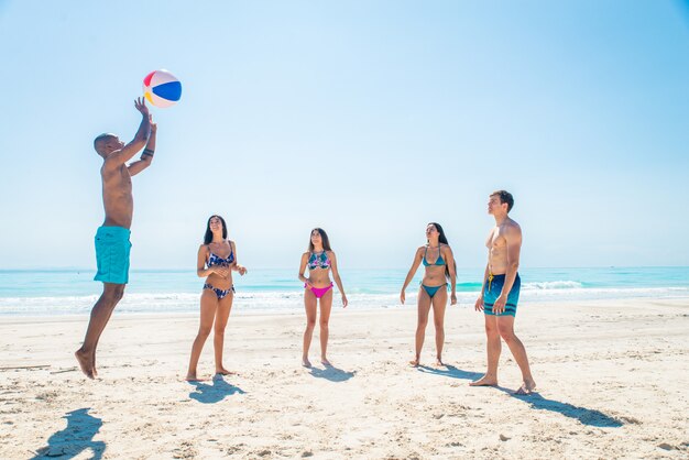 Friends having fun on the beach