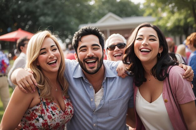 Foto amici che si divertono alla loro riunione