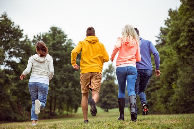 Friends on a hike together