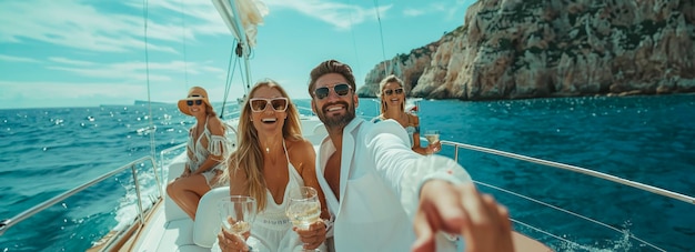 Friends Luxury Yacht Party Leuke buitenfeest op zomervakantie