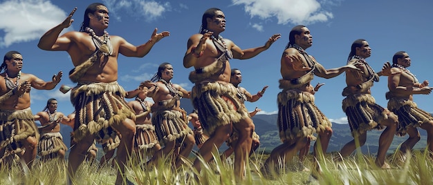 friends performing a haka dance together