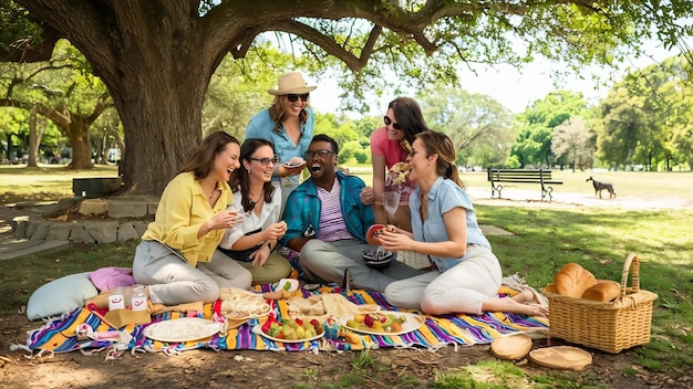 Photo friends on a picnic