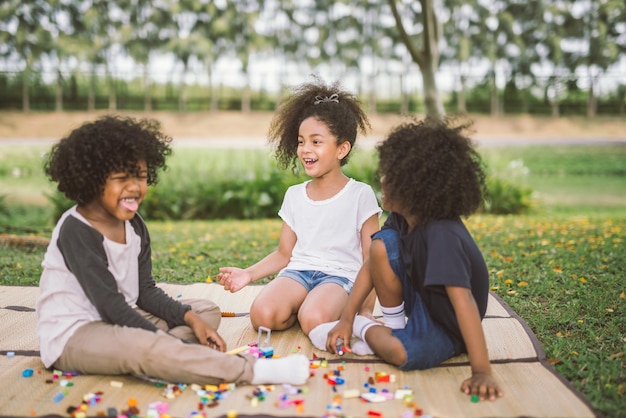 Friends playing at park