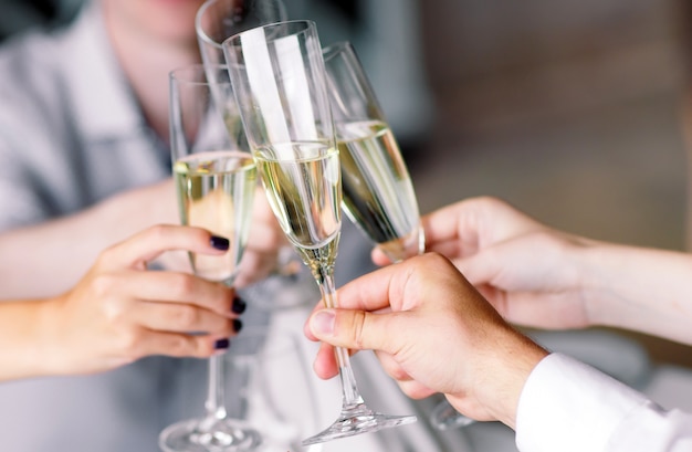 Friends in restaurant having a toast