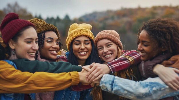 Foto amici che si stringono la mano per dimostrare che l'armonia è la politica più grande