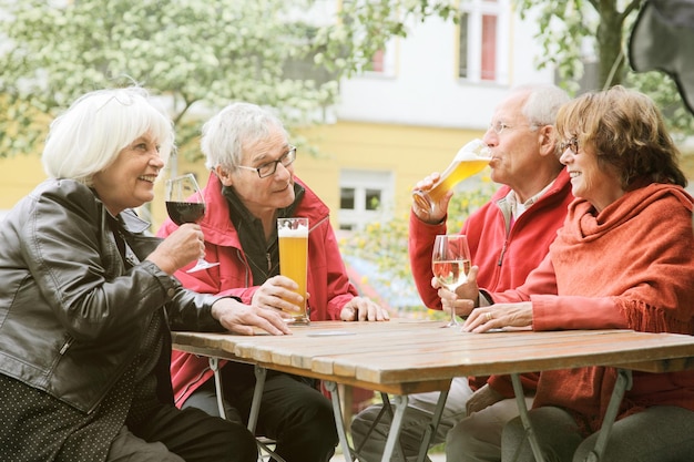 Friends sitting at table