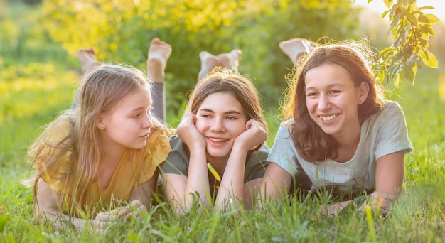 Friends spend time together at nature