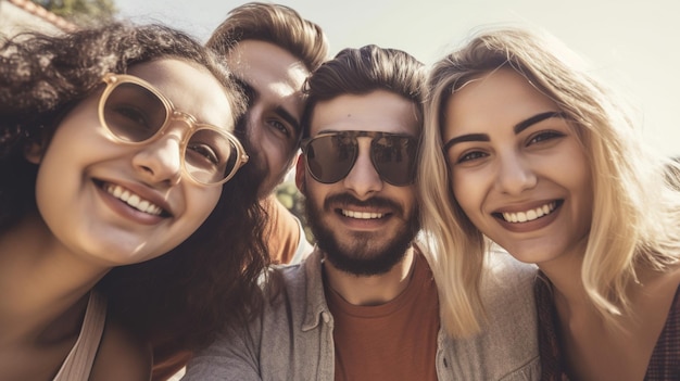 Friends taking selfie