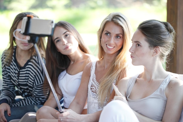 Friends taking selfie