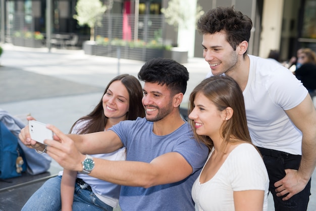 Friends taking a selfie