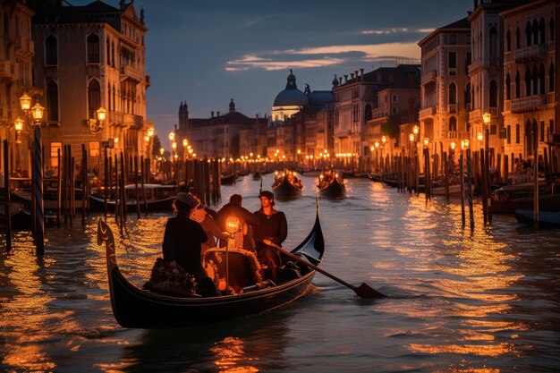 Photo friends on a trip to venice