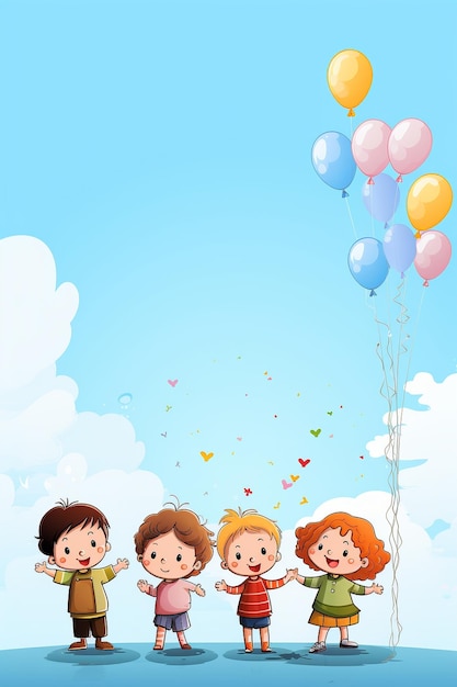 friendship day background with kids