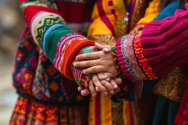 Friendship day background with three hands