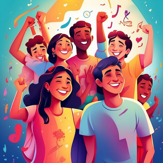 Friendship Day Fiesta A Heartwarming Celebration of Joyful Bonds in a Vibrant and Detailed Facebook Post Design Template