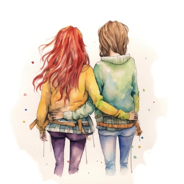 Friendship day illustration of friends holding hands | Premium AI-generated image