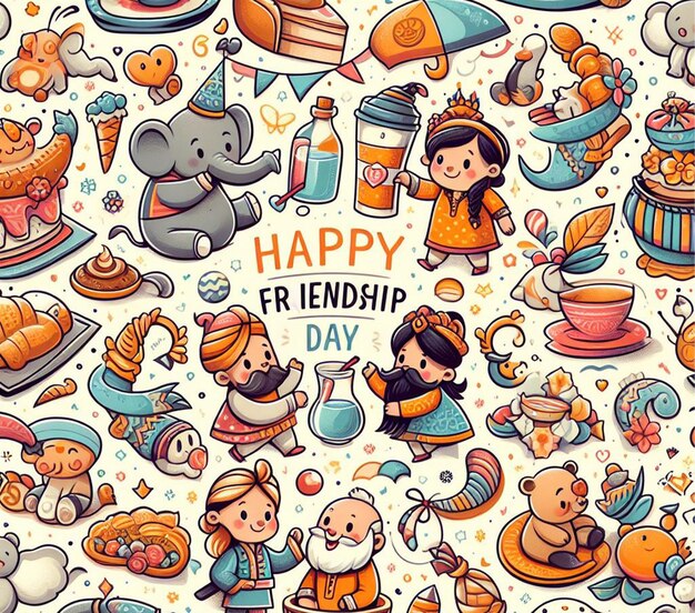 Photo friendship day seamless pattern background