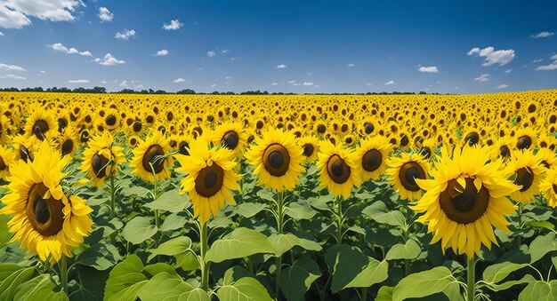 Friendship and tolerance concept to be yourself to be unique field of ordinary sunflowers and one colorful sunflower