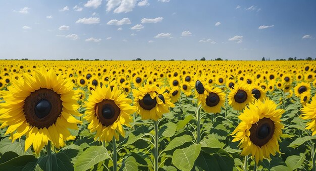 Friendship and tolerance concept to be yourself to be unique field of ordinary sunflowers and one colorful sunflower