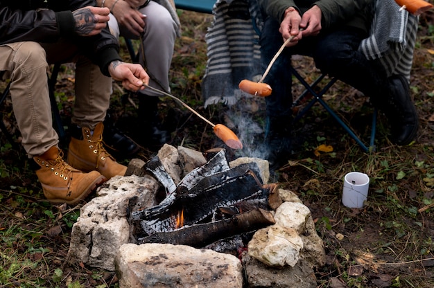 Friensds enjoying their winter camping