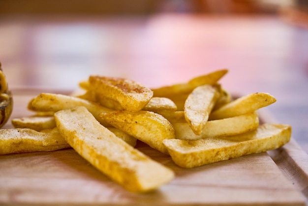 Fries on Brown Table Photo