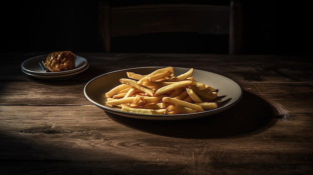 Frietjes in een bord