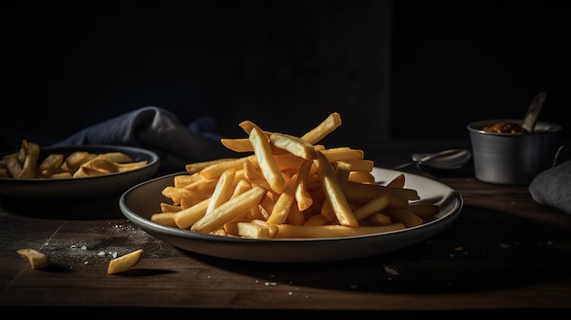 Frietjes in een bord