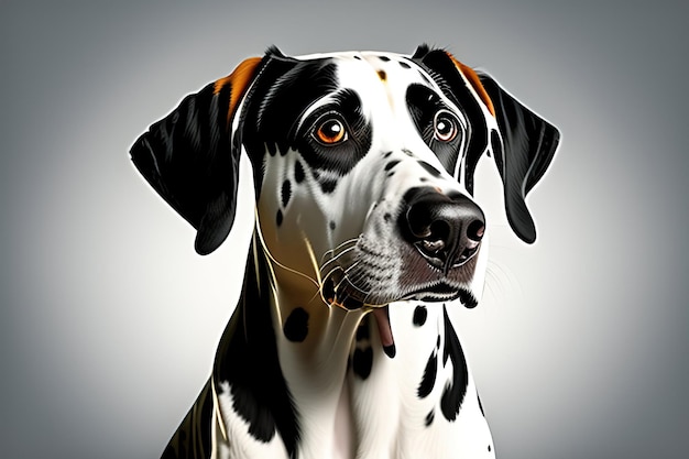 Frightened Dalmatian dog isolated on transparent background Portrait of a funny Dalmatian dog