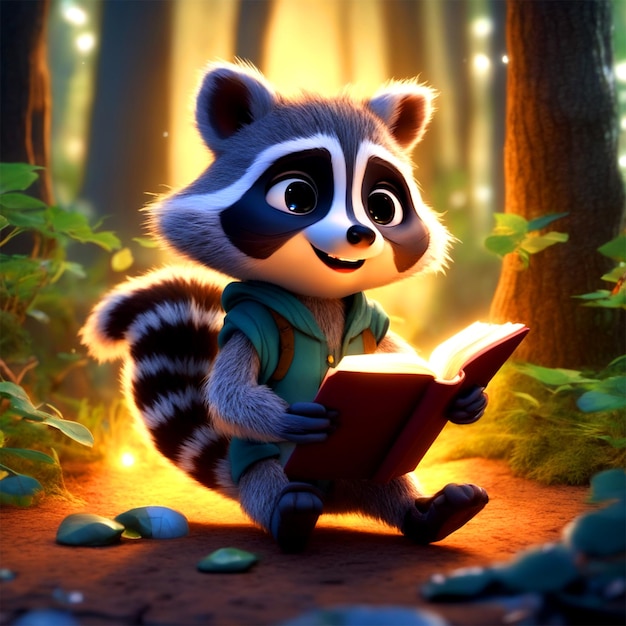 Frightened In The Forest Boyaguz A Cute Little Raccoon Who Stole A Magic Book 2 Characters Animal