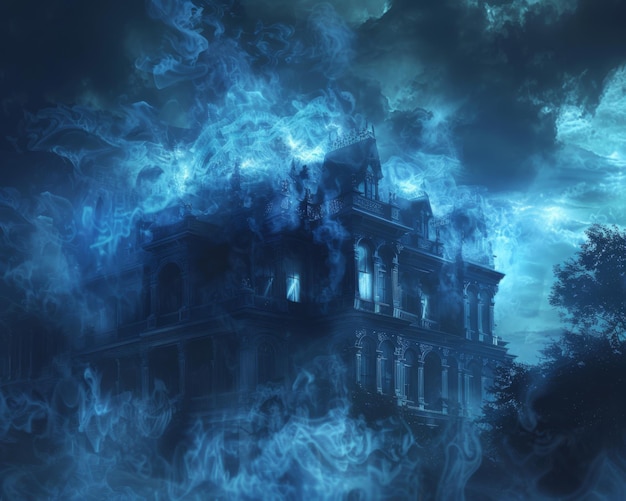 恐ろしい幽霊の邸宅と 幽霊の現象