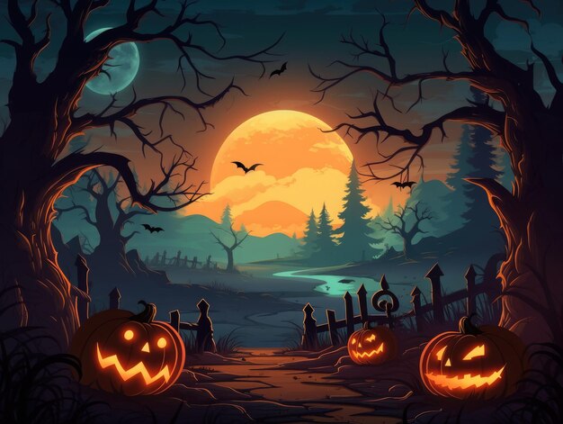 Photo frightfully charming halloweeninspired night sky wallpaper