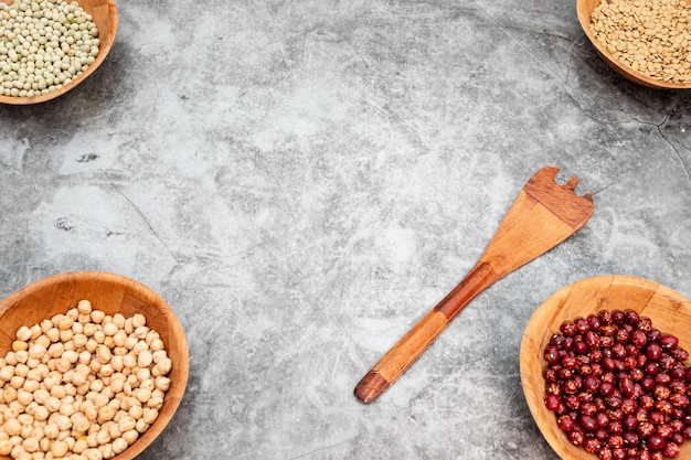 Foto frijol, lentejas, garbanzo, granos, alimentos,