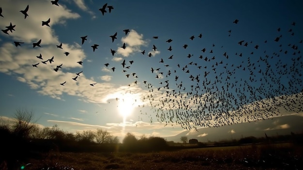 Frisse ochtendvogelvlucht