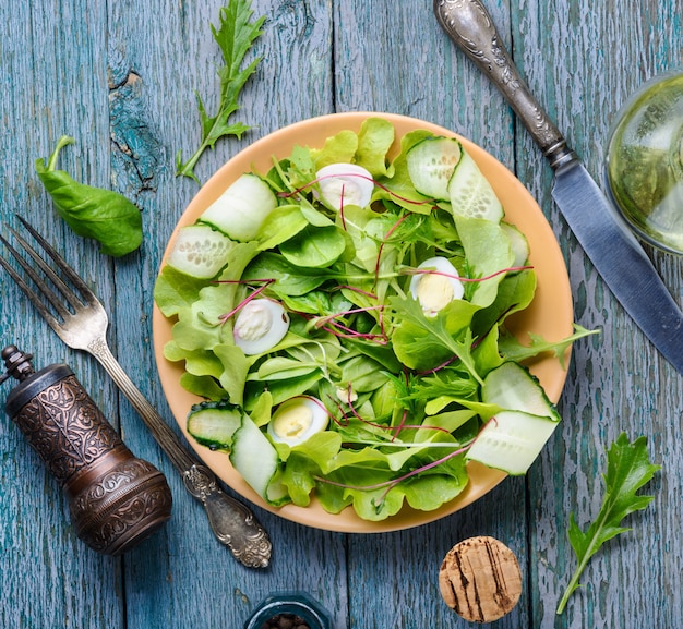 Frisse salade plaat met gemengde greens