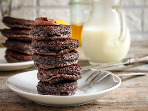 fritters pancakes with chocolate