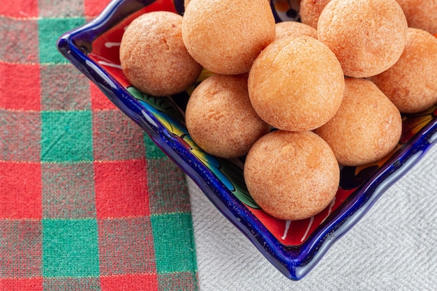 Fritters on the table typical Colombian food closeup image