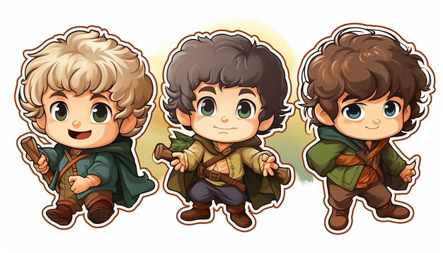 Photo frodo samwise merry pippin 4 hobbits sticker