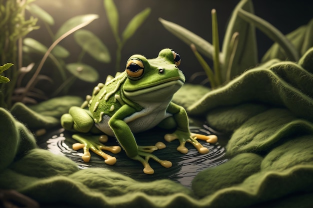 Frog close up generative AI