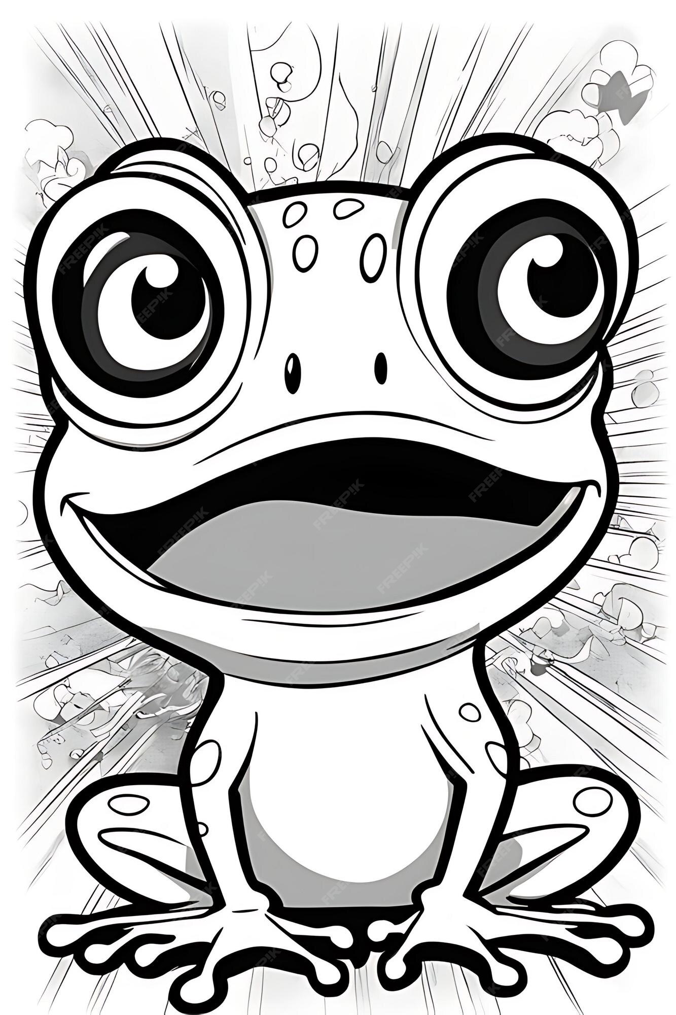 Premium AI Image | Frog Coloring page Printable qualityBlack and White