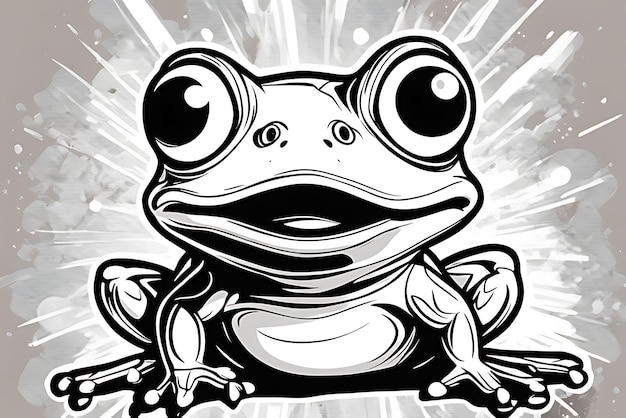 Photo frog coloring page printable qualityblack and white poster quality