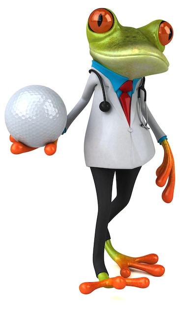 Photo frog doctor 3d illustration