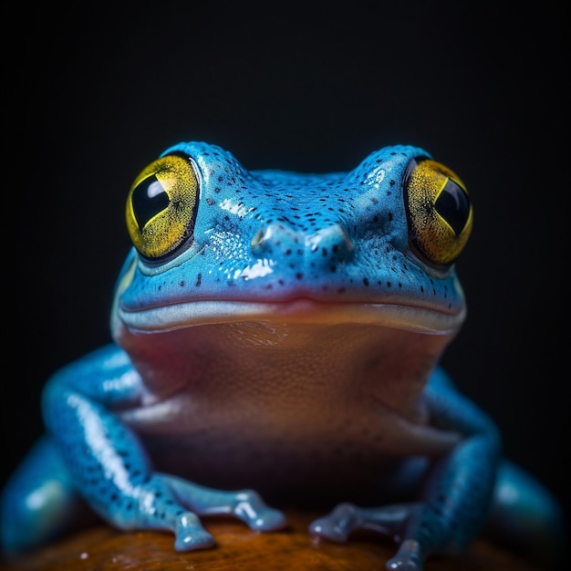 Premium AI Image | A frog looks into the camera