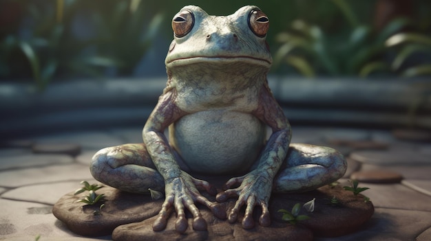 Frog meditation chakras Generative ai