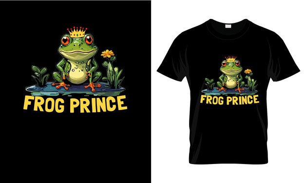 Frog Prince colorful Graphic TShirttshirt print mockup